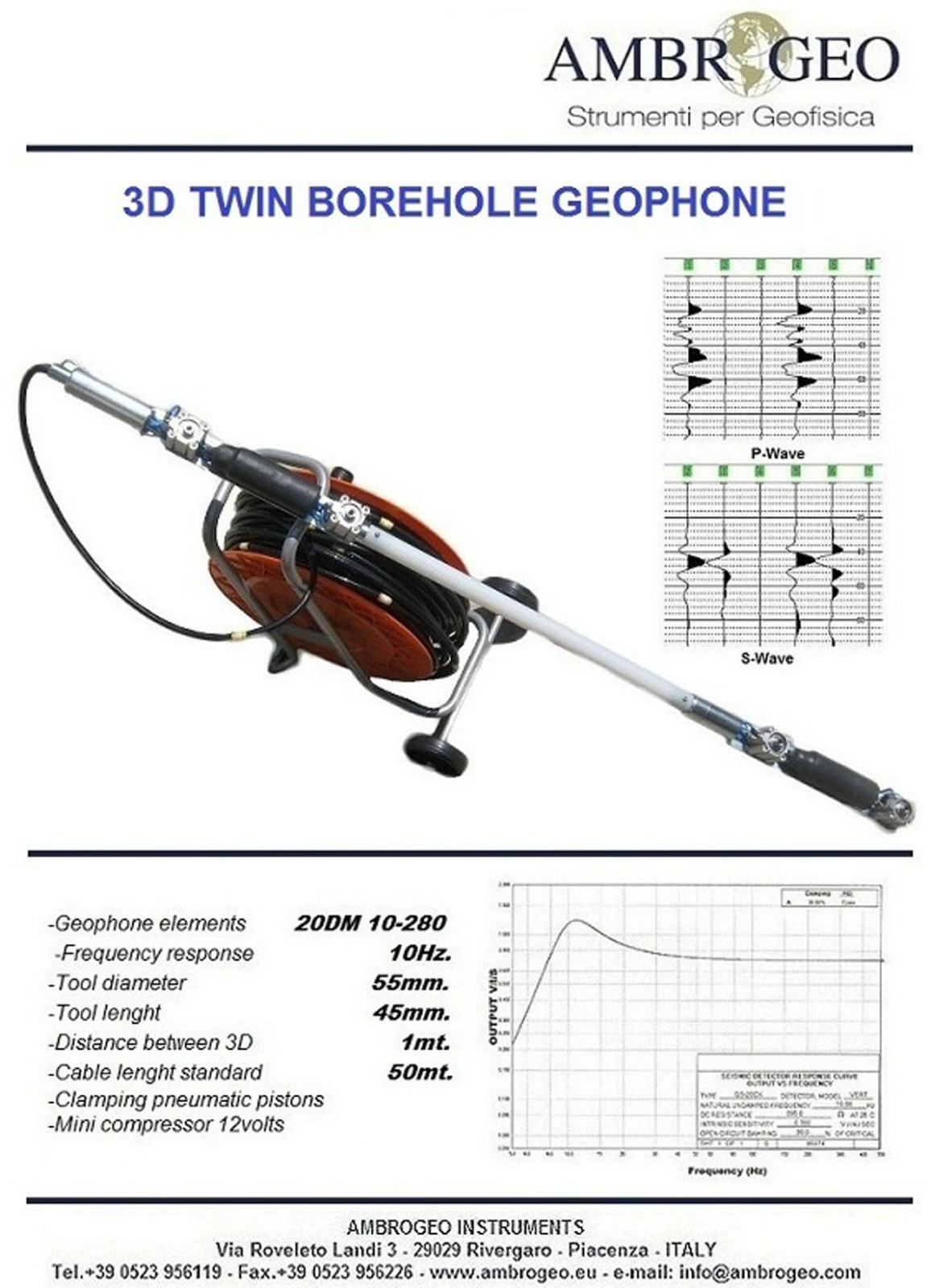 3D Twin Borehole Geophone